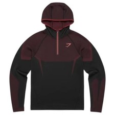 Gymshark Onyx 5.0 Seamless Hoodie Mens L Black Red Zip Muscle Fit New Sealed picture