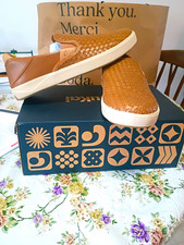 OluKai Lae'ahi Lauhala Men’s Brown Woven Leather Slip-On Shoes US 9.5 picture