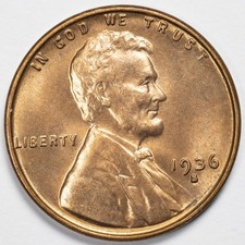 1936-S Lincoln Wheat Penny Uncirculated Red BU RD picture
