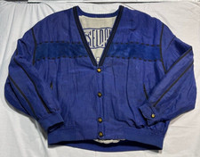 Vintage Seldom Martin Van Heusden Jacket Coatigan Mens Suede Blue Button Hip Hop picture