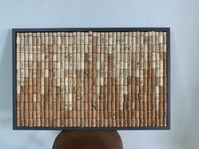 Wine Cork Wall Art 22x34 Handmade Framed Decor Rustic Bar Kitchen Winery Display picture