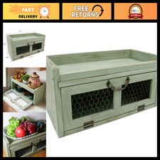 Rustic Farmhouse Countertop Storage Organizer, Vintage Wood Kitchen Cabinet, Dis picture
