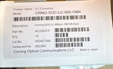 Corning LC-LC Fiber Connector Aqua 900um CRNG-SOC-LC-900-OM4 AC236315 box of 10 picture