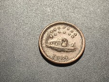 1864 Monitor/Our Navy Civil War Token - F-241/336a picture