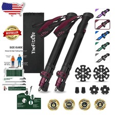 Lightweight Folding Trekking Poles 2-Pack Red Aluminum 120cm Max Height picture