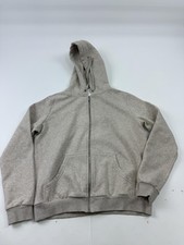 H&M Hoodie Sweatshirt Mens Medium Gray Fleece Full Zip Basic Solid Casual Blank picture