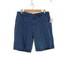 Paige Mens New Thompson Preppy Coastal Shorts 32 Blue Pattern Cotton Nautical picture