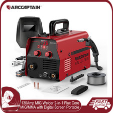 ARCCAPTAIN 130Amp MIG Welder 2-In-1 Welding Machine Digital Flux Core MIG/MMA US picture