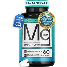Spectrum 5 Magnesium Complex 500mg 5-in-1 Glycinate Citrate Malate 72 Minerals picture