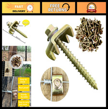 100Pcs Reusable Fence Staples Fasteners for Wire & Woven Fencing Repair picture