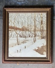 Antique 1923 Watercolor Landscape “The Alder Screen” St. George Burgwyn Framed picture