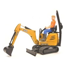 1/16 JCB 8010 CTS Mini Excavator W/ Construction Worker By Bruder 62002 picture