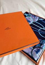 HERMES Le Laboratoire du Temps 90cm Silk Twill Square Scarf Blue Navy picture