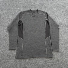 Kuhl Sweater Mens M Gray Akkomplice Crew Merino Wool Base Layer Hiking Camp 3202 picture