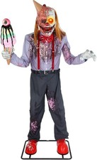 Haunted Hill Farm 6.5 Ft I Scream Clown Animatronic Lights Sound picture
