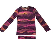 Smartwool Girl’s Pink Merino Wool Base Layer Long Sleeve Top And Leggings Set L picture