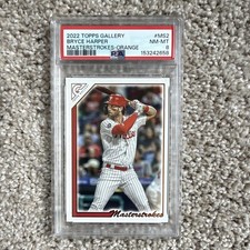 Topps 2022 Gallery Bryce Harper Master Strokes Orange /25 #MS-2 Phillies PSA 8 picture