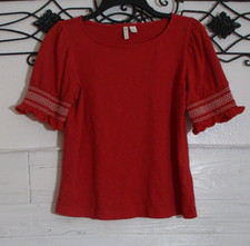 Cato Women's Knit Top Size S Red Short Sleeve Round Neck picture