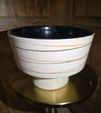 Mid Century Japanese Ikebana Pedestal Bowl Vase Pottery 1960s Attributed Otagiri picture