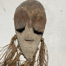 Lega Bwami Society Tribal Mask Congo African Art Hand‑Carved Wood Vintage picture