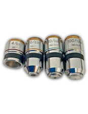 (4) Objectives Lens from Sargent Welch Microscope 4x 10x 40x 100x picture