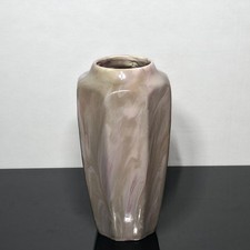 Antique Weller Marbleized Art Pottery Vase Pink Gray Swirl picture