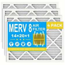 14x20x1 Pleated Air Filter MERV 8 For Home AC Furnace & HVAC -4 Pack picture