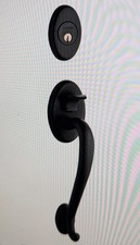 Baldwin 85315190FD Logan Dummy Handleset w/ Classic Interior Knob,Satin Black picture
