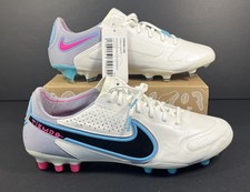 Nike Tiempo Legend 9 Elite FG White/Blue Mens Sz US 10 Soccer Football Cleats picture