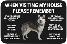 When Visiting My House Please Remember Siberian Husky Indoor Doormat Durable Wel picture