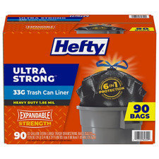Hefty Ultra Strong Drawstring Trash Bags 33 Gallon Unscented 90 Count New picture