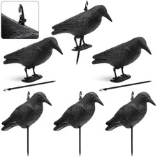 Novabright 6 Pcs Realistic Crow Decoys with Stake for Hunting Yard Garden picture