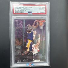 1997 Metal Universe Shaquille O’Neal  Reebok Gold  PSA 8 #50 POP 19 picture