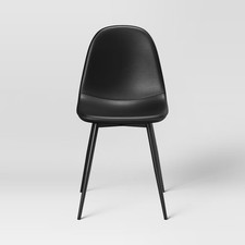 2pk Copley Dining Chairs Faux Leather Midnight Black - Threshold: picture
