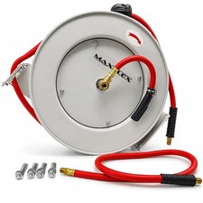 LAUCO Retractable Air Hose Reel, 3/8 IN x 50 FT Hybrid Air Hose Max 300PSI, Air picture