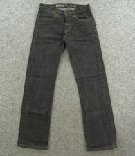 Krew Jeans Mens 30 Black Relaxed Straigh Leg Mid Rise Denim Button Streetwear picture