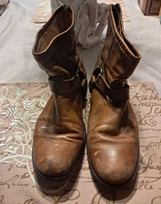 Frye Phillips Men’s Brown Leather Harness Ankle Boots Zip Round Toe US 11 picture