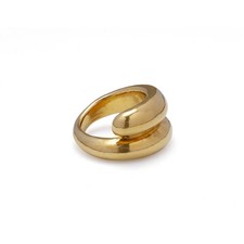 MAYAMAR Bold Double Dome Ring, 24K Gold Plated, Size 6 - NEW - Retails for $78 picture