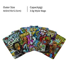 3.5g Mixed Pack Mylar Bags Smell Proof Airtight Food Zip Seal Foil Pouch 100pcs picture
