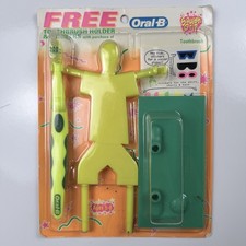 Vtg 1995 Oral-B Squish Grip Toothbrush W/ FREE Soccer Player Holder NIP picture