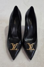 AUTHENTIC LOUIS VUITTON  Women Shoes, Black Leather Candice Pump,  Rubber Sole  picture