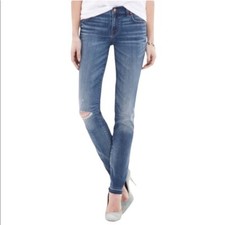 Madewell Women's Size 25 Alley Straight Mid Rise Medium Wash Ripped Knee Jeans picture