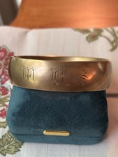 Antique 1905 12K Gold Filled Wide Bangle Bracelet 38.5g MBS Monogram Edwardian picture
