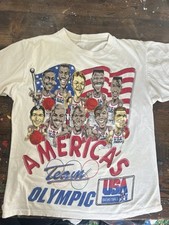 Vintage 92 USA Basketball Olympic Dream Team Double Sided T Shirt Men Small(?) picture