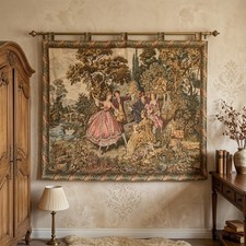 Vintage French Tapestry 3x5 Ft Romantic Wall Hanging French Decor Home Accent picture