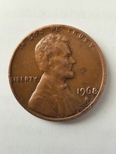 SUPER RARE 1968 D LINCOLN PENNY WITH HUGE ERROR ON EAR L ON EDGE DD/DDR ERRORS  picture