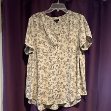 Torrid Grey Mermaid Tattoo Blouse 1 picture