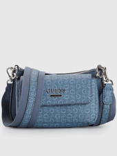 GUESS Light Blue Logo Jacquard Crossbody Bag picture
