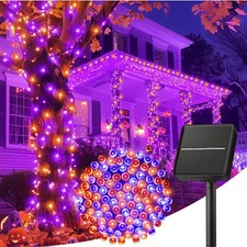 Minetom Solar Halloween Lights Outdoor, 40FT 40 FT 1Pack, Orange and Purple picture