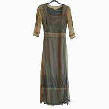 NWOT Nataya Age of Love  Titanic Dress Mesh Layered Embroidered M Vintage Style  picture